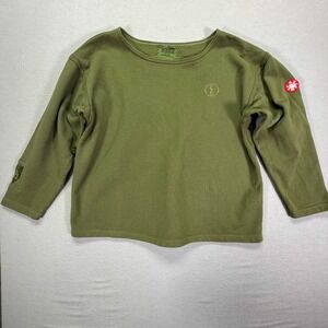 Cav Empt Sweatshirt Mens S Green Excellent Long Sleeve Embroidered Logo Japan